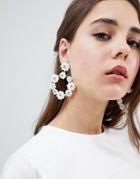 Johnny Loves Rosie 3d Floral Statement Earrings - White