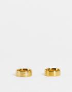 Topman Band Ring In Brushed Gold