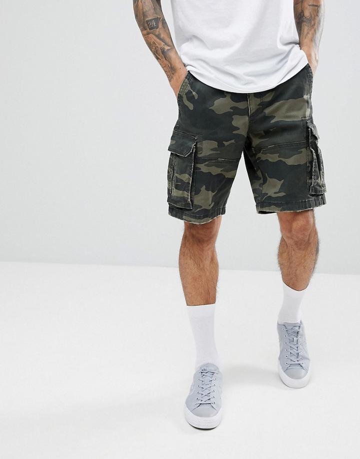 Hollister Camo Cargo Shorts In Green - Green