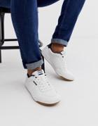 Jack & Jones Leather Sneaker With Contrast Heel-white
