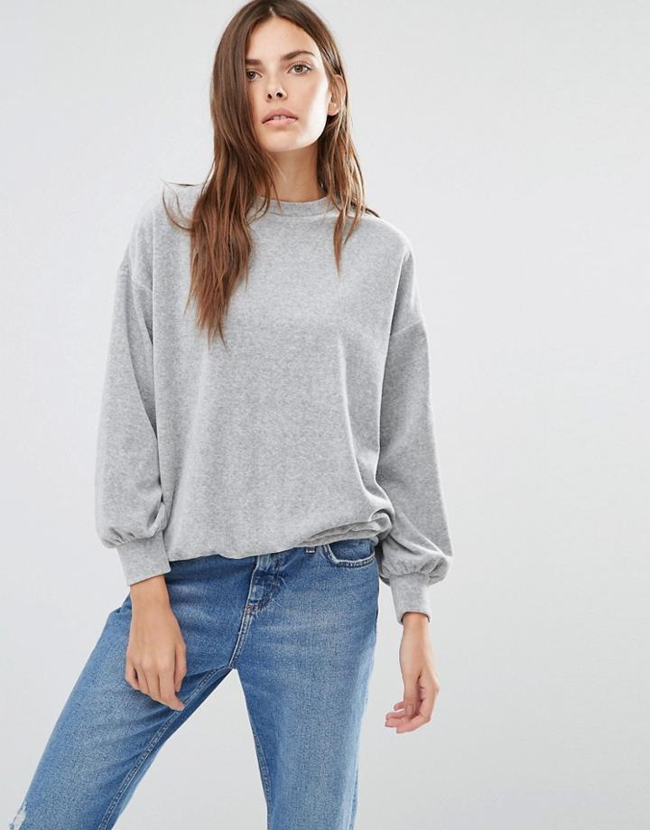 Warehouse Balloon Sleeve Sweater - Gray