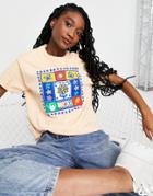 Daisy Street Relaxed T-shirt With Nature Print-orange