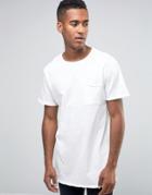 New Look Longline Slub T-shirt In Off White - Cream