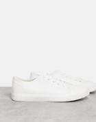 French Connection Pu Sneakers In White