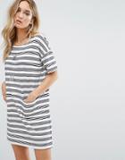 Mango Stripe And Pocket Detail Jersey Dress - Multi