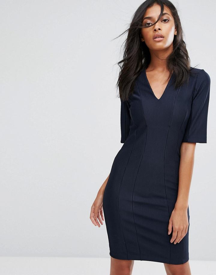 Y.a.s Alice V Neck Bodycon Dress - Black