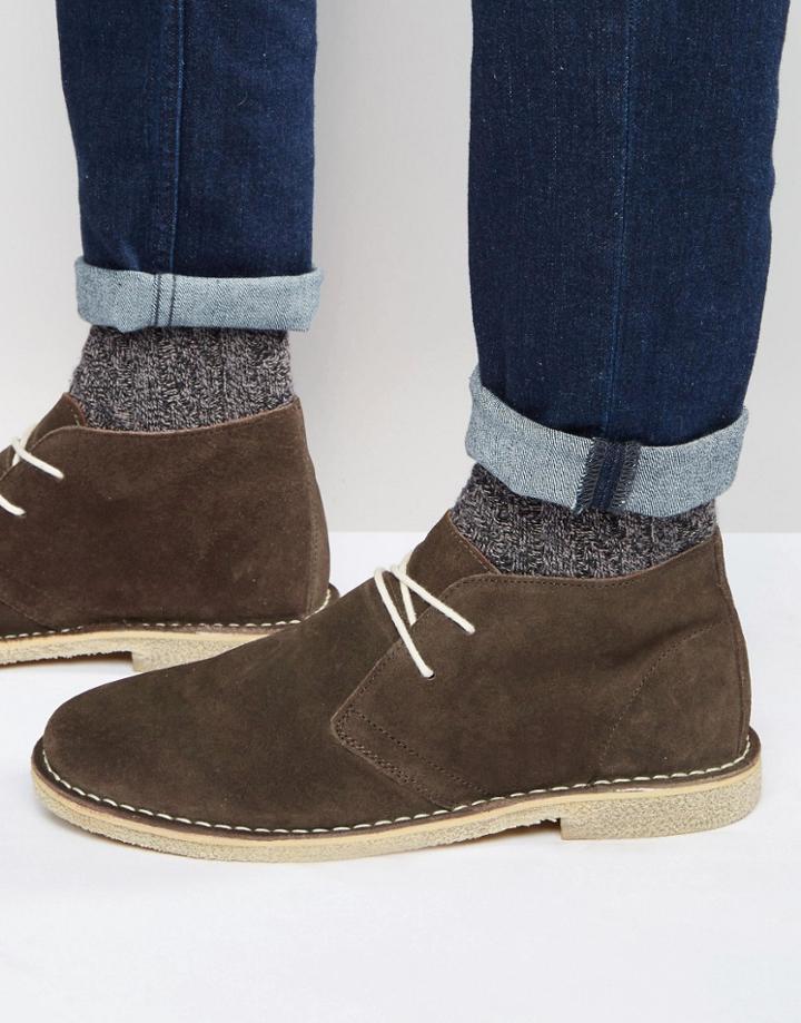 Asos Desert Boots In Suede - Brown