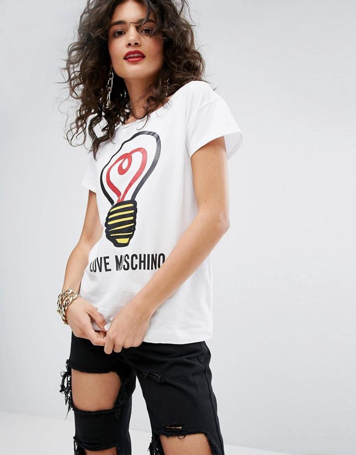 Love Moschino Light Bulb T-shirt - White