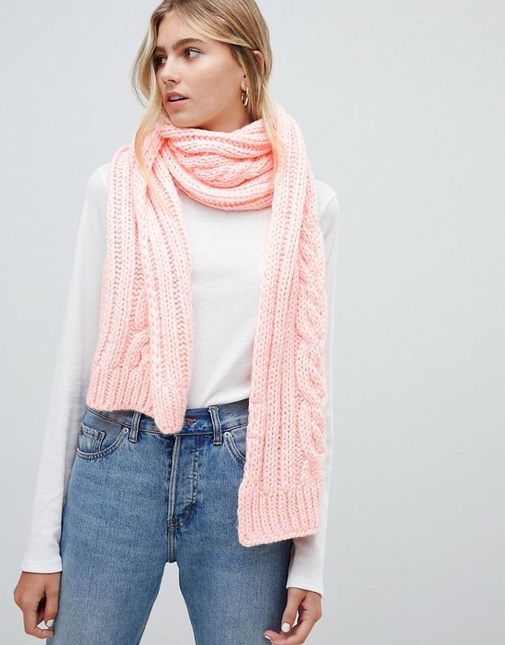 Hollister Cable Knit Scarf - Pink
