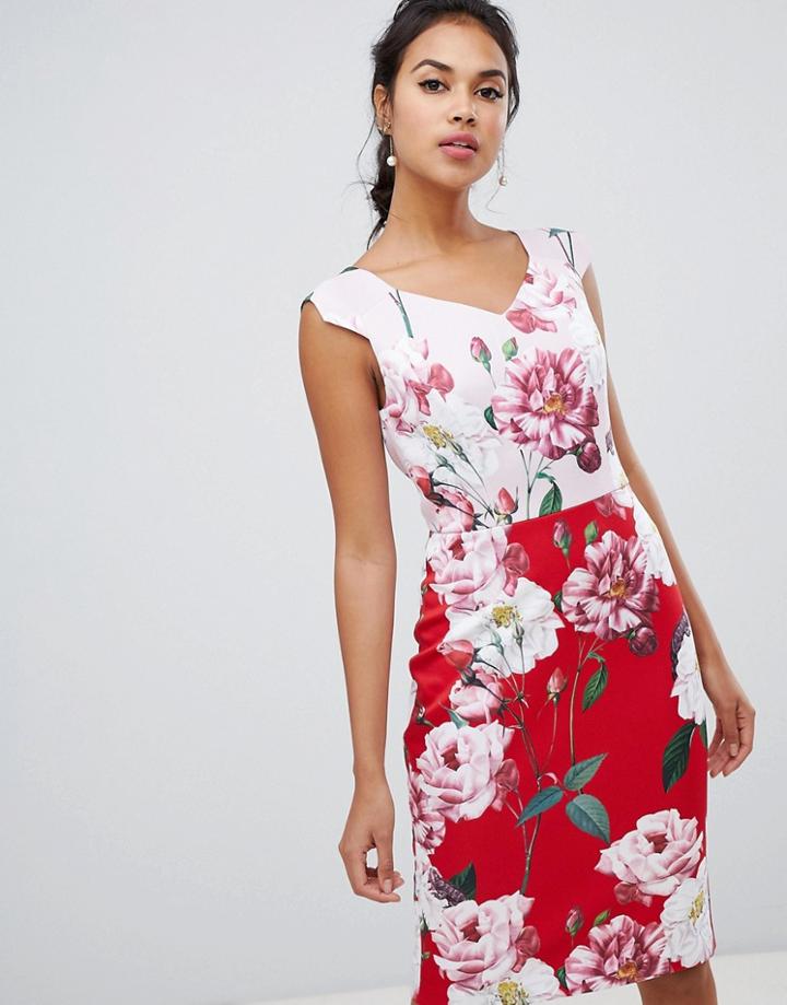 Ted Baker Saafi Iguza Two Tone Pencil Dress - Multi