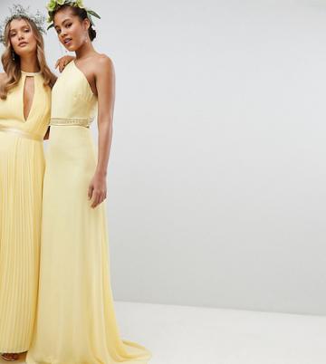 Tfnc Tall Embellished Maxi Bridesmaid Dress - Yellow