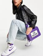 Love Moschino Top Handle Logo Shoulder Bag In Purple