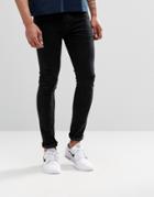 Asos Super Skinny Jeans In 12.5oz In True Black - Black