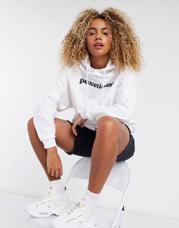 Crooked Tongues Hoodie In Peacetimes Print-white