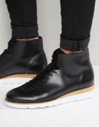 Zign Leather Lace Up Boots - Black