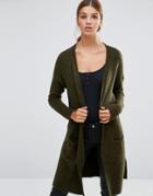 New Look Fine Knit Cardigan - Green