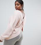 Micha Lounge Curve Wrap Back Sweater - Pink