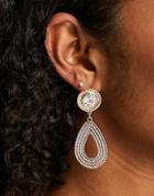 River Island Texture Open Drop Earrings In Gold Tone