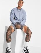 Asos Design Oversized Long Sleeve T-shirt In Gray Color Block-multi