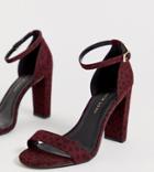 New Look Wide Fit Cheetah Block Heel In Red