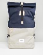 Sandqvist Bernt Backpack With Rolltop - Navy