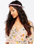Asos Festival Flower Branch Headband - Pink