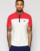 Fila Vintage Polo Shirt With Cut And Sew Panel - Gardenia