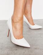Asos Design Phoenix Pointed High Heeled Pumps In White