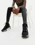 Bronx Black Leather Chunky Sneaker Boot - Black