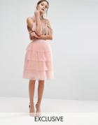 True Decadence Tiered Tulle Mini Skirt - Pink