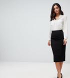 Asos Design Tall Mix & Match High Waisted Pencil Skirt-black