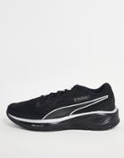 Puma Aviator Wtr Running Sneakers In Black And Silver