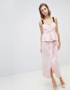 Sabina Musayev Pinstripe Wrap Tie Skirt - Pink