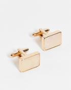 Asos Design Cufflinks With Faux Pearl In Gold Tone