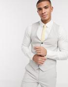 Harry Brown Skinny Fit Plain Suit Suit Vest-gray