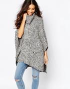 Esprit Turtleneck Knitted Poncho - Black