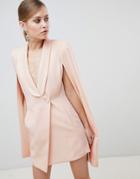Lavish Alice Cape Asymmetric Front Mini Dress - Pink