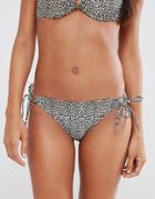 Hot Water Leopard Print Tie Side Bikini Bottoms - Multi