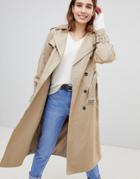 New Look Oversized Trench Trench Coat - Stone