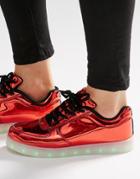 Wize & Ope Red Light Up Sole Trainers - Laminated Red
