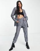 Urban Threads Tailored Pants In Navy Plaid - Part Of A Set