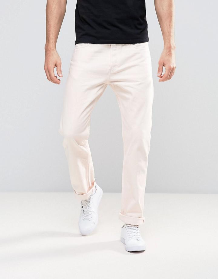 Weekday Vacant Loose Fit Rigid Jeans Pink Wash - Pink