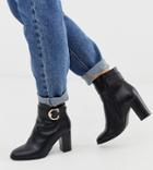 Asos Design Wide Fit Relay Heeled Ankle Boots In Black - Black