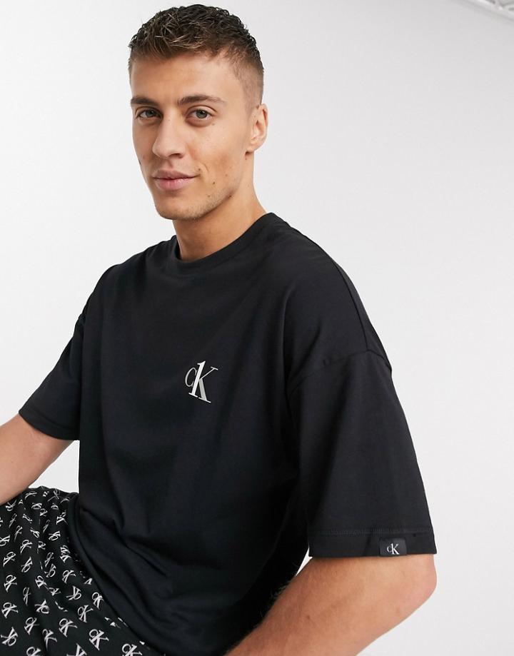 Calvin Klein Ck One Logo Crew Neck Lounge T-shirt In Black
