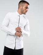 Only & Sons Skinny Smart Shirt With Placket Detail - White