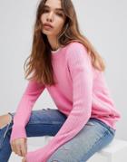 Jdy Ribbed Knitted Sweatshirt - Pink