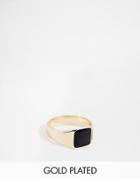 Asos Gold Plated Signet Ring - Gold