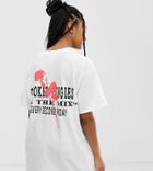 Crooked Tongues Oversized Logo T-shirt With In The Mix And Flower Print-white