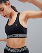 Noisy May Fearless Tape Gym Crop Top - Black
