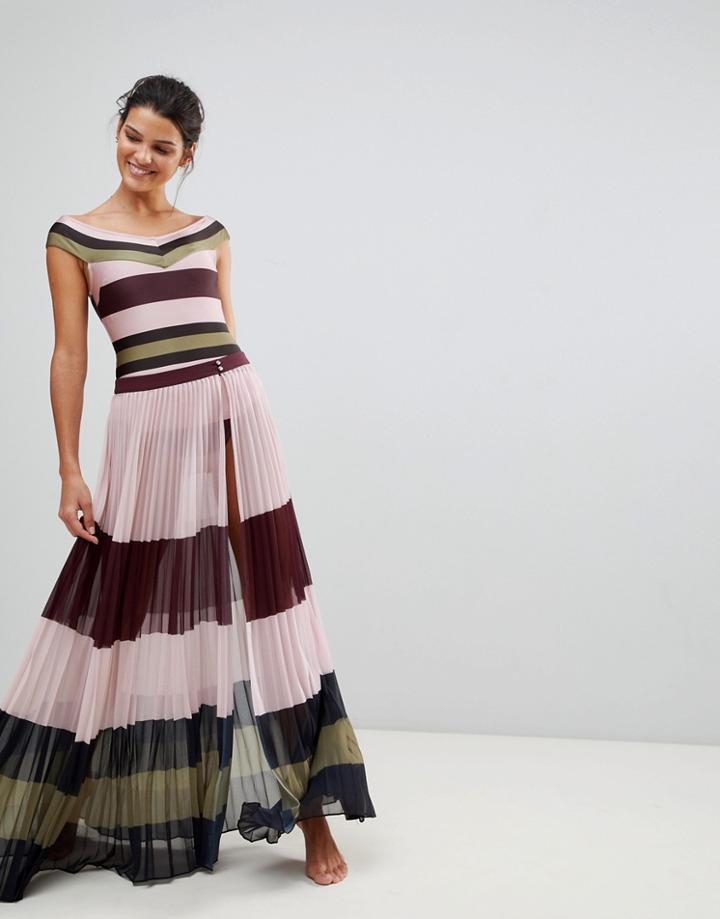 Ted Baker Maxi Skirt In Imperial Stripe - Multi